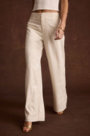 Finnian Ivory Jacquard Trousers