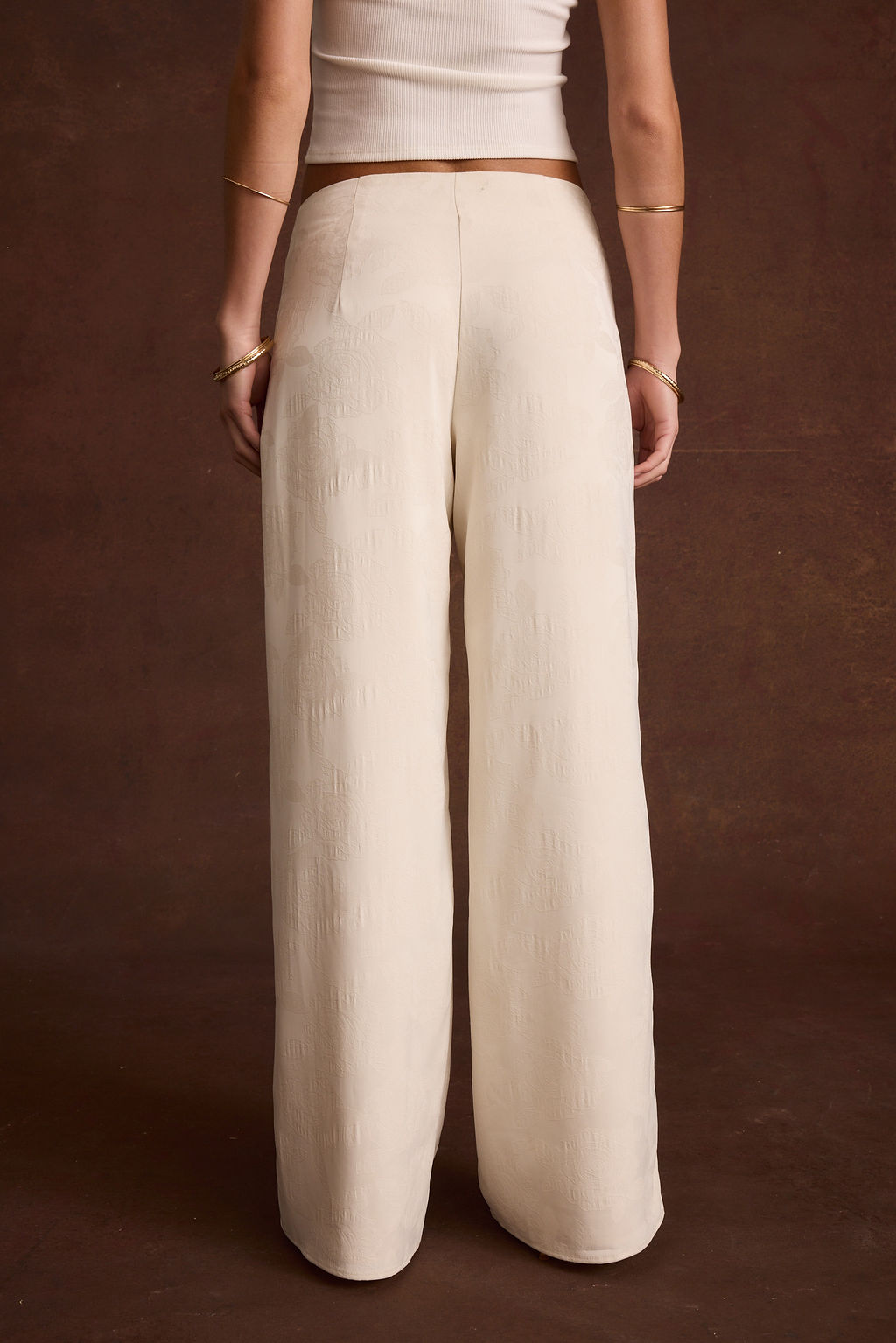 Finnian Ivory Jacquard Trousers
