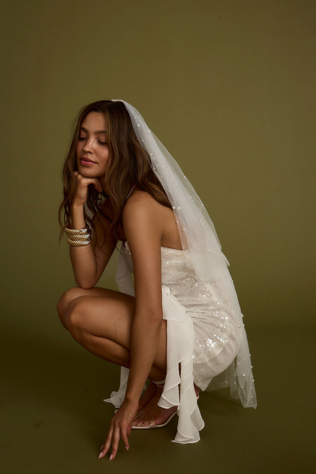 Starlit White Sequin Mini Dress