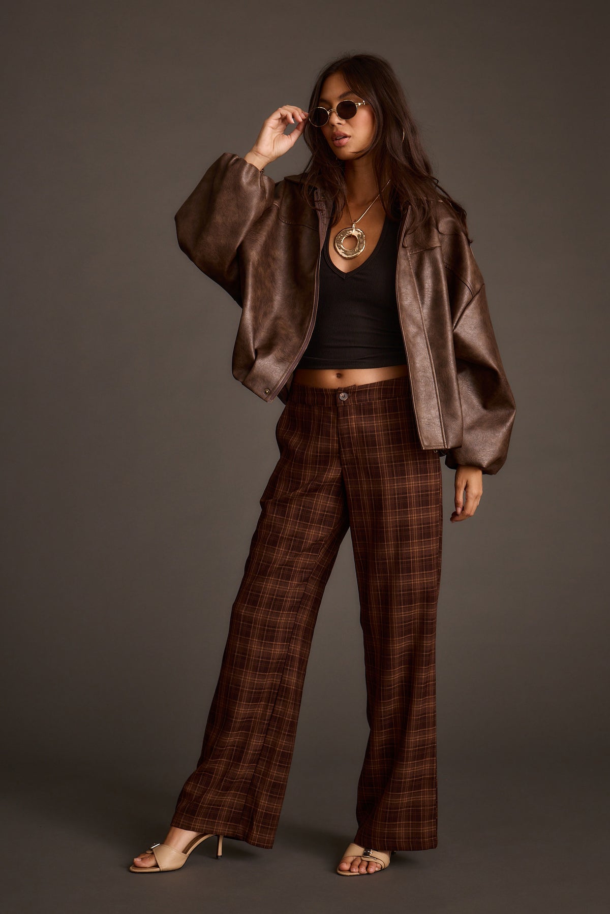 Franklin Mocha Plaid Pants