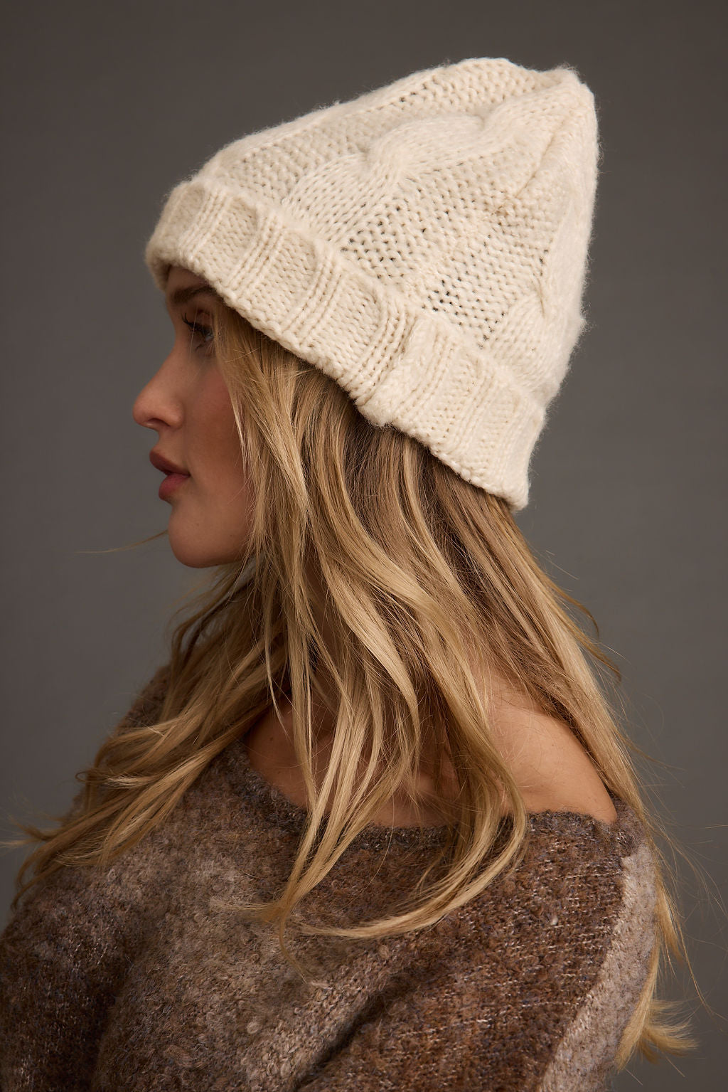 Frost Cream Knit Beanie