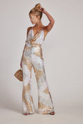 Genevieve Revolution Ivory Multi Jumpsuit
