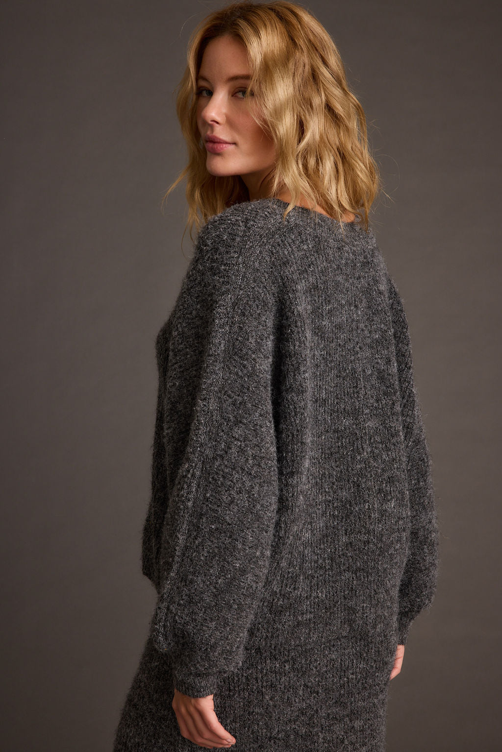 Glacier Charcoal V Neck Sweater
