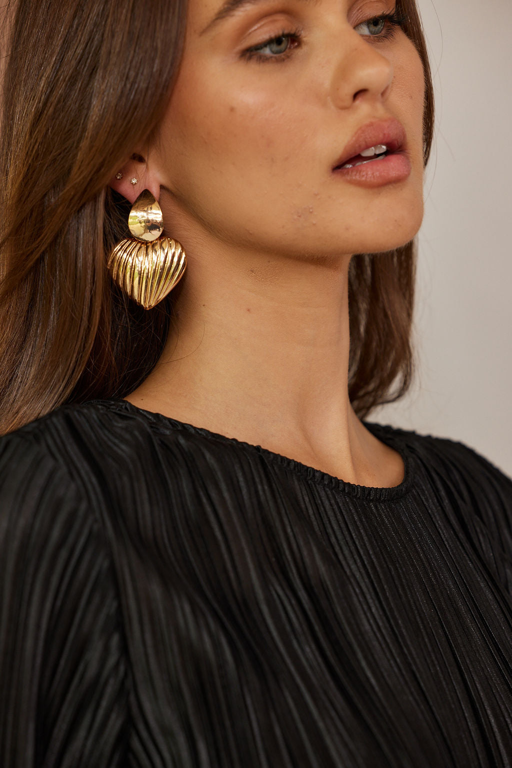 Amara Gold Heart Earrings