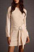 Grayden Cream Belted Mini Dress