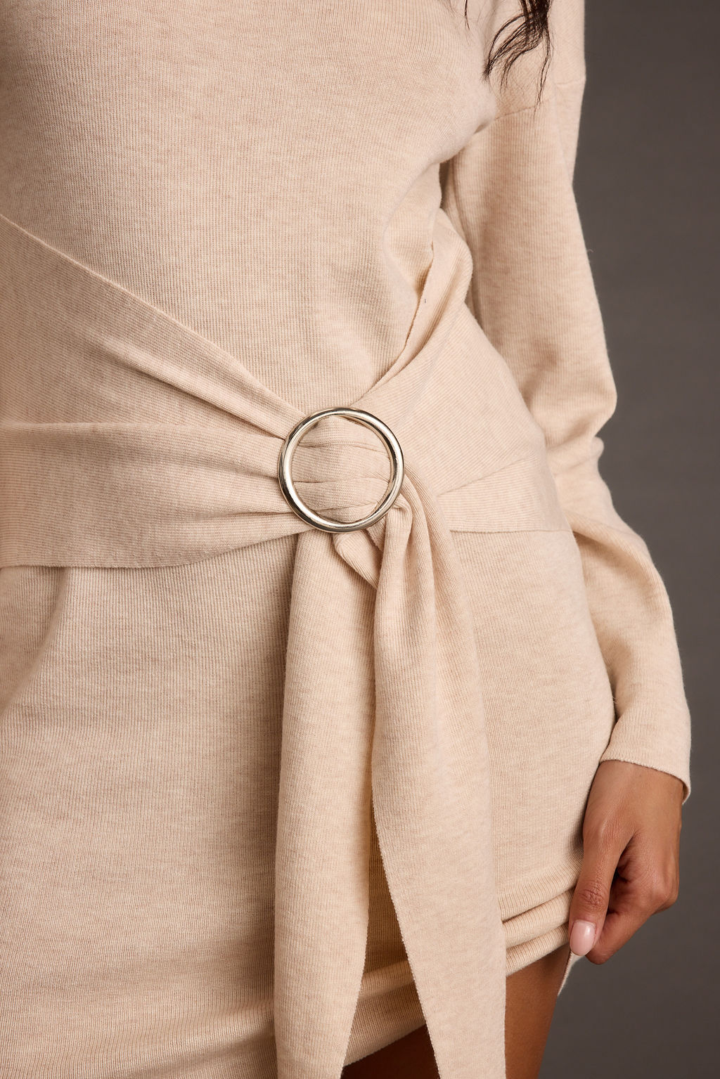 Grayden Cream Belted Mini Dress