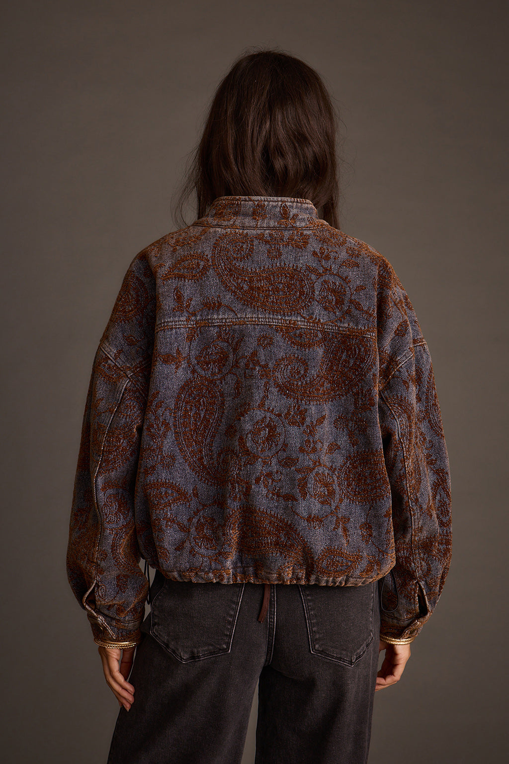 Gina Denim Paisley Embroidered Jacket