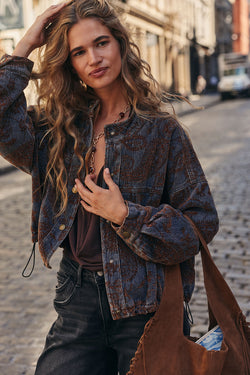 Gina Denim Paisley Embroidered Jacket
