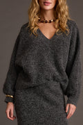 Glacier Charcoal V Neck Sweater