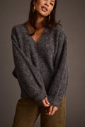 Glacier Charcoal V Neck Sweater