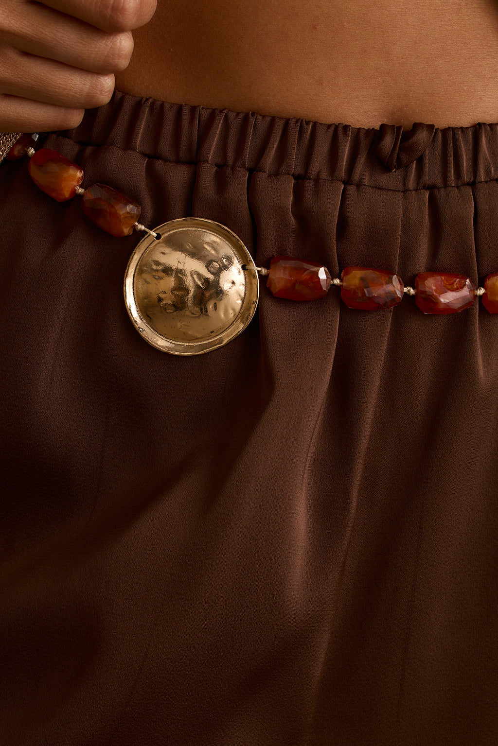 Golden Drift Beaded Chain Belt