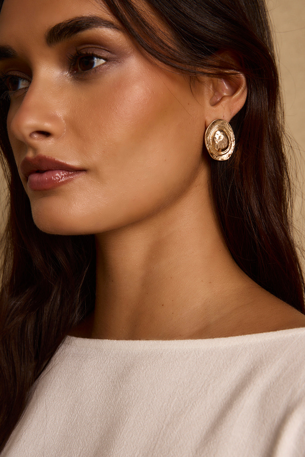 brown dress earrings Golden Dune Coin Earrings