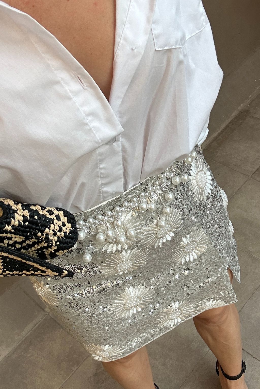 Grace Vintage Pearl Drop Chain Belt