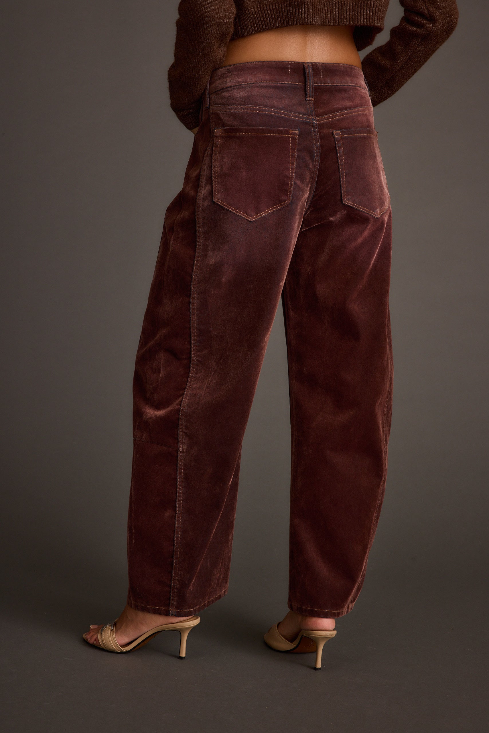 Gracyn Mulberry Velveteen Barrel Pants