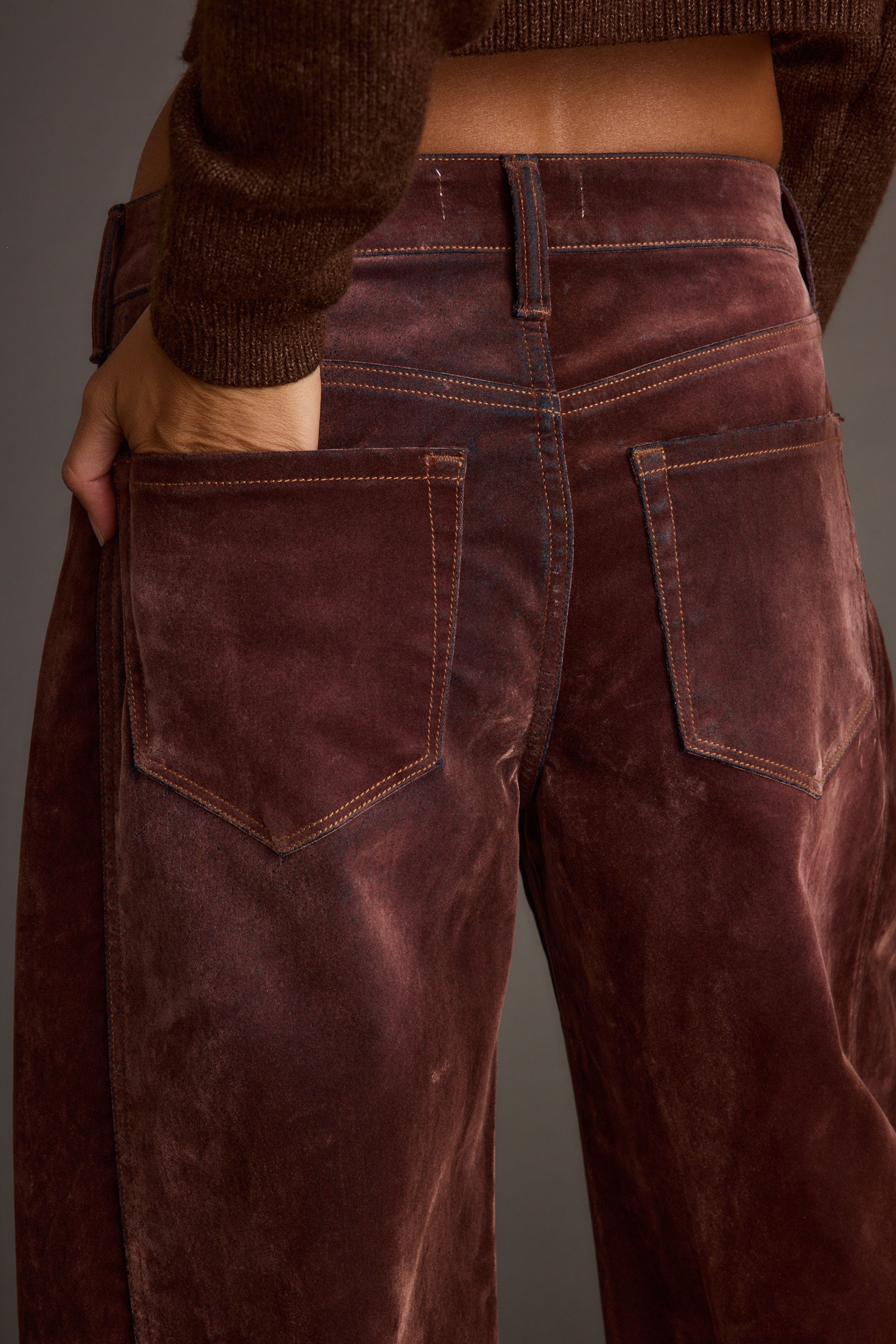 Gracyn Mulberry Velveteen Barrel Pants