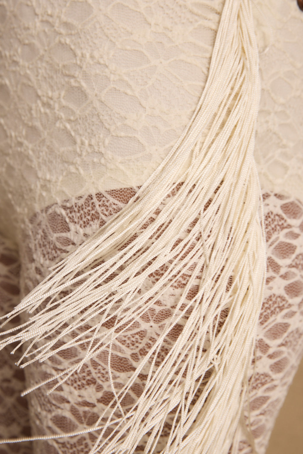 Happy Hour Cream Fringe Pants