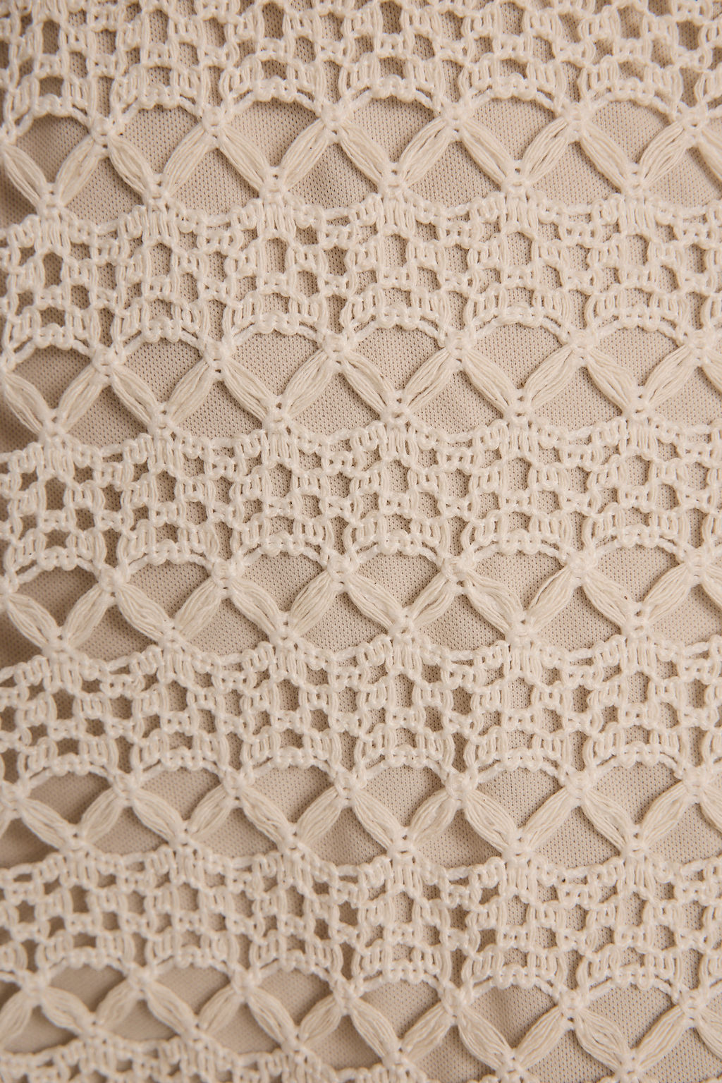 Additional view of the Haven Natural Crochet Mini Dress from a different perspective.