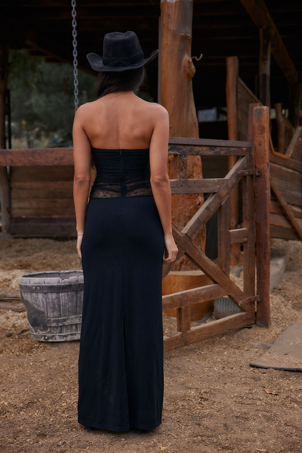 Hazel Black Lace Strapless Maxi Dress Hazel Black Lace Strapless Maxi Dress