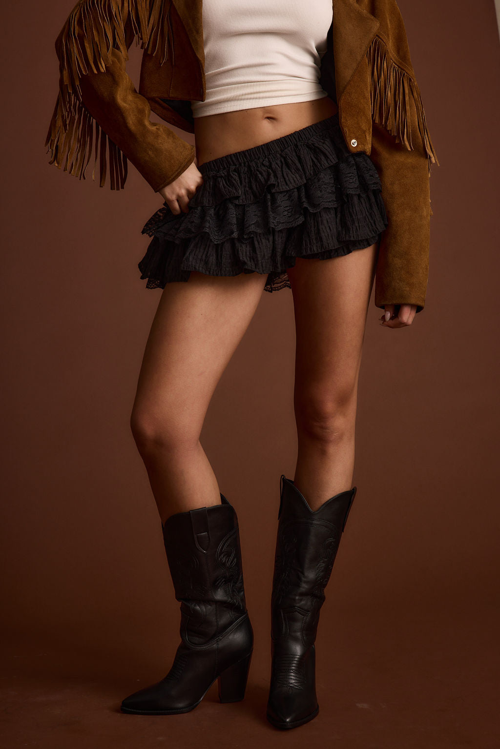 Heartstrings Black Ruffle Bloomer Shorts