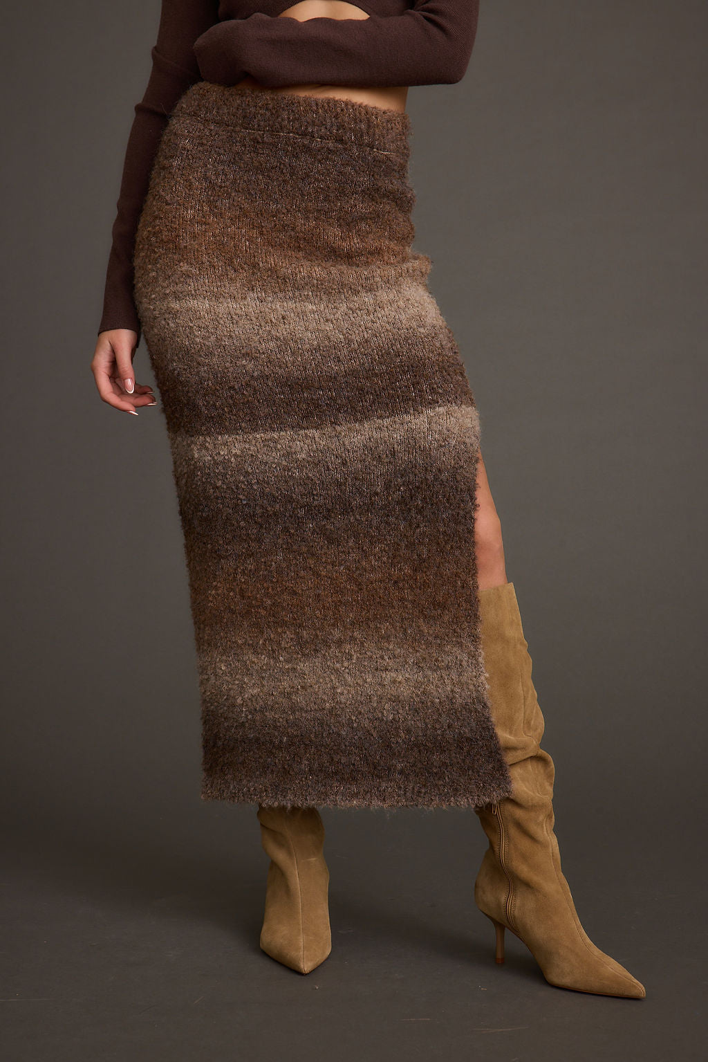 Back view of the sweater showing the silhouette and fit.