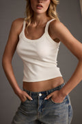 Hera White Ribbed Tank