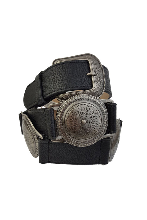 Alternate view of the black belt showing the design and craftsmanship.