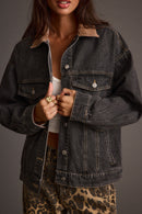 Hayes Washed Black Denim Barn Jacket