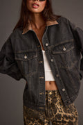 Hayes Washed Black Denim Barn Jacket