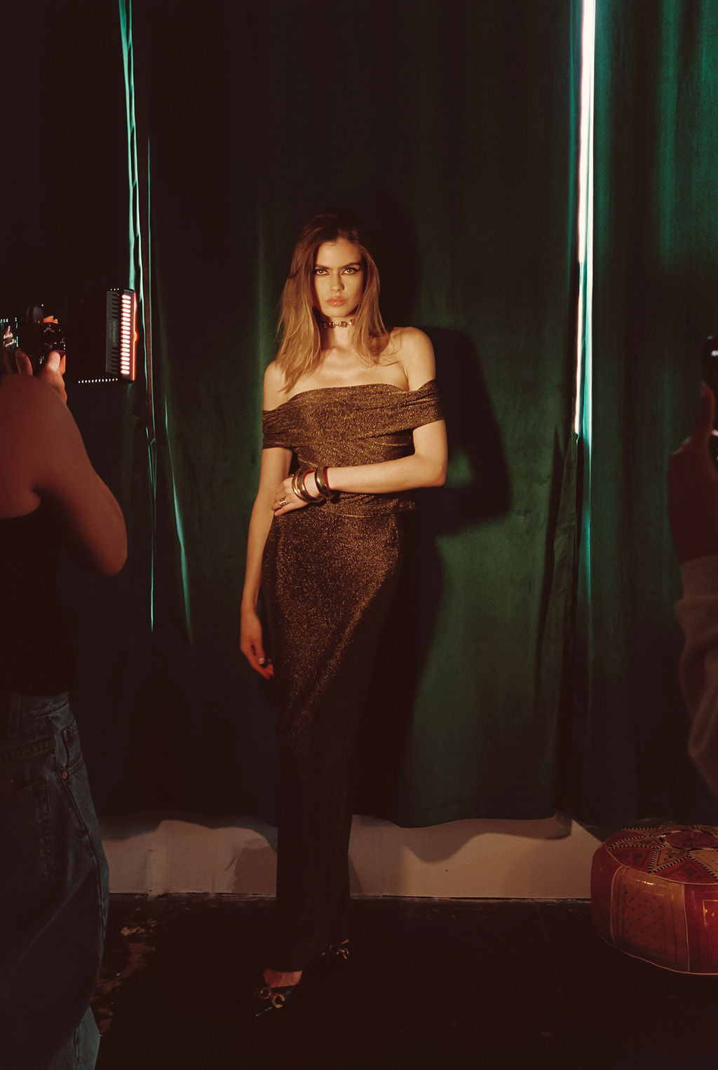 Hypnotized Gold Lurex Maxi Skirt