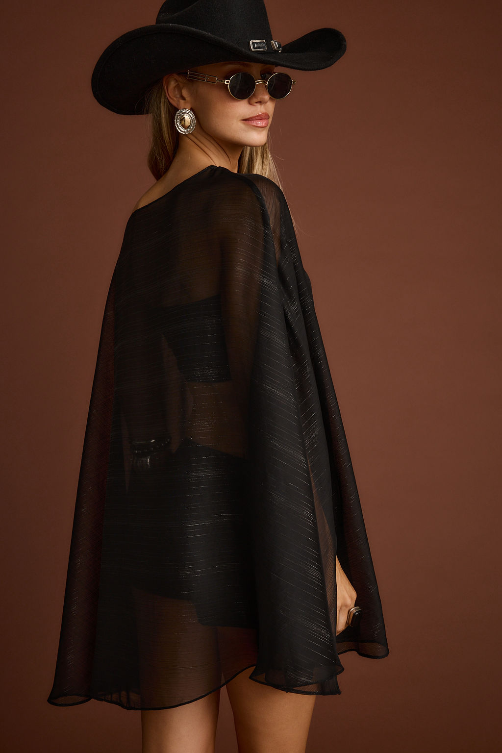 Indie Black Cape Dress - S Size - Women's Dresses - 12th Tribe Indie Black Cape Dress - S Size - Women's Dresses - 12th Tribe