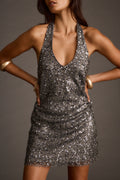 Izzie Gunmetal Sequin Mini Dress