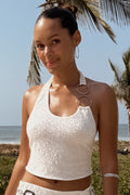 Ibiza White Halter Top