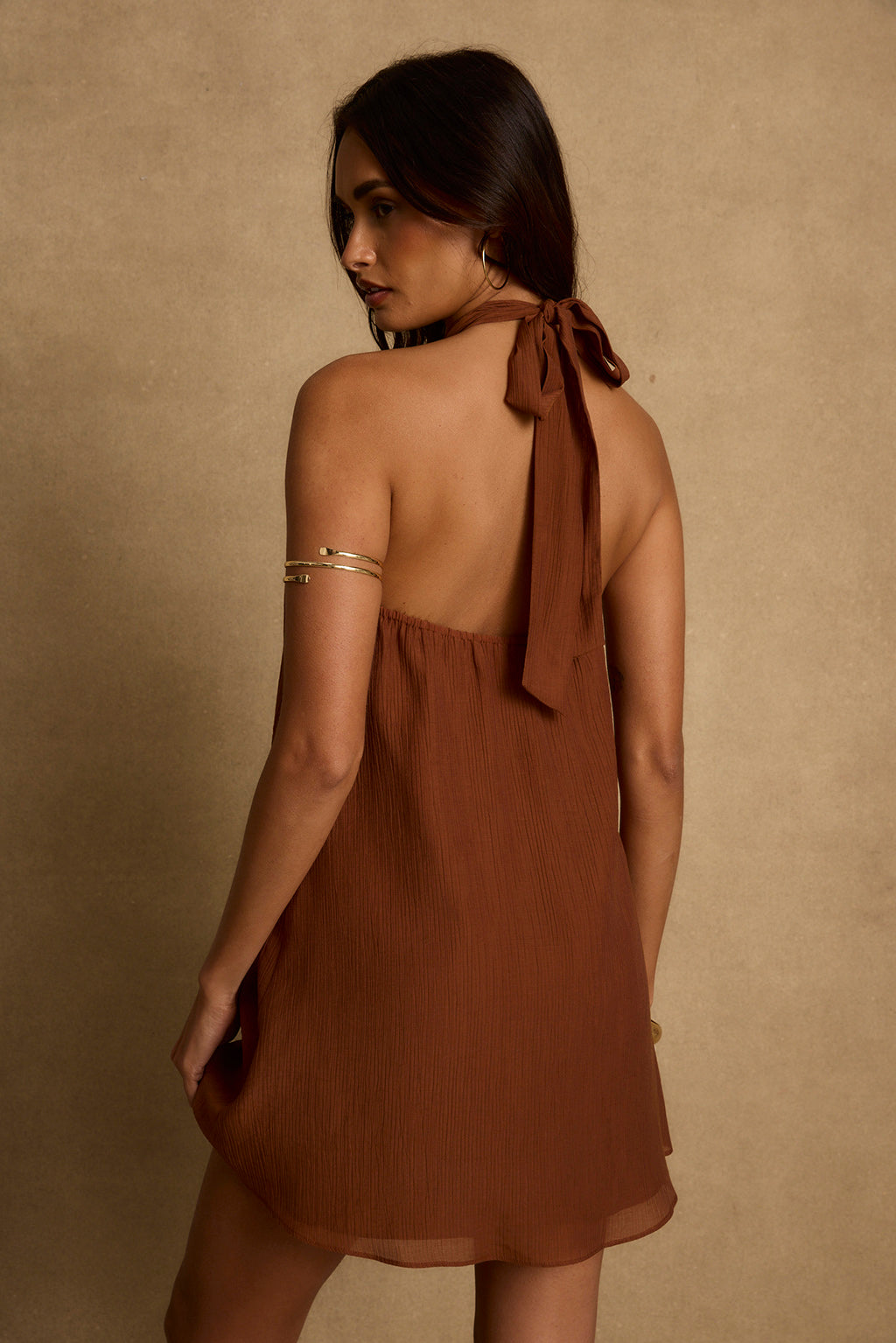 Iris Terracotta Shift Mini Dress