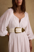 Jasper White And Gold Statement Belt