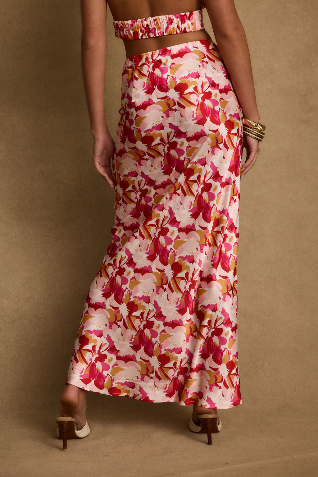 Joelle Pink Floral Maxi Skirt