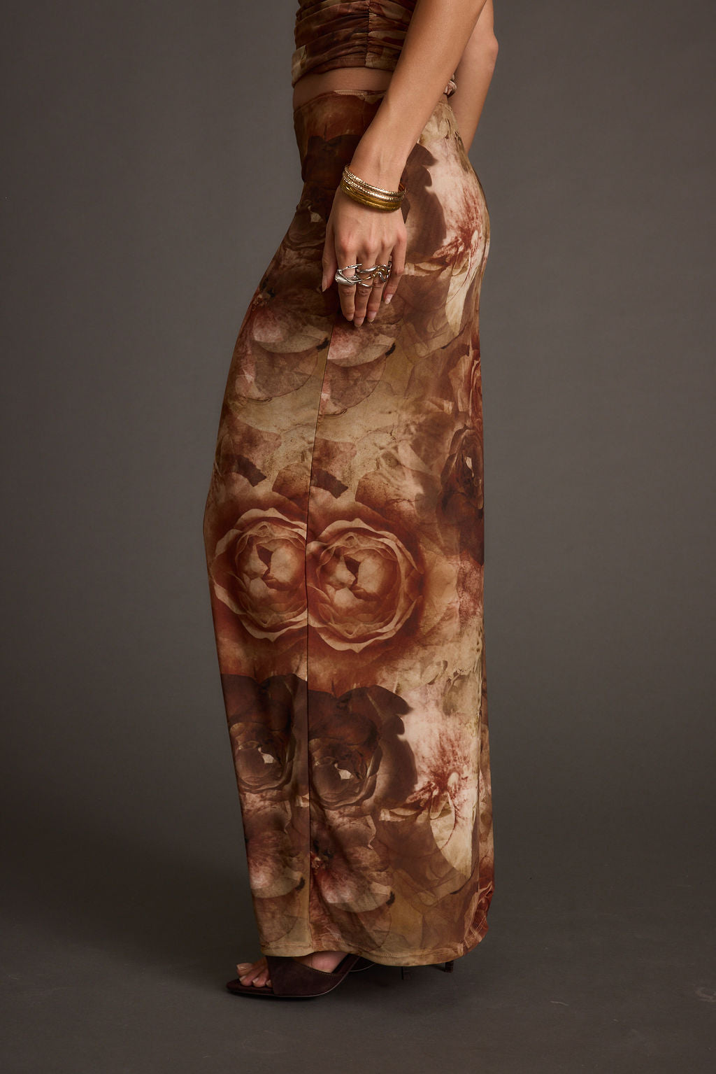 Julia Floral Mesh Maxi Skirt