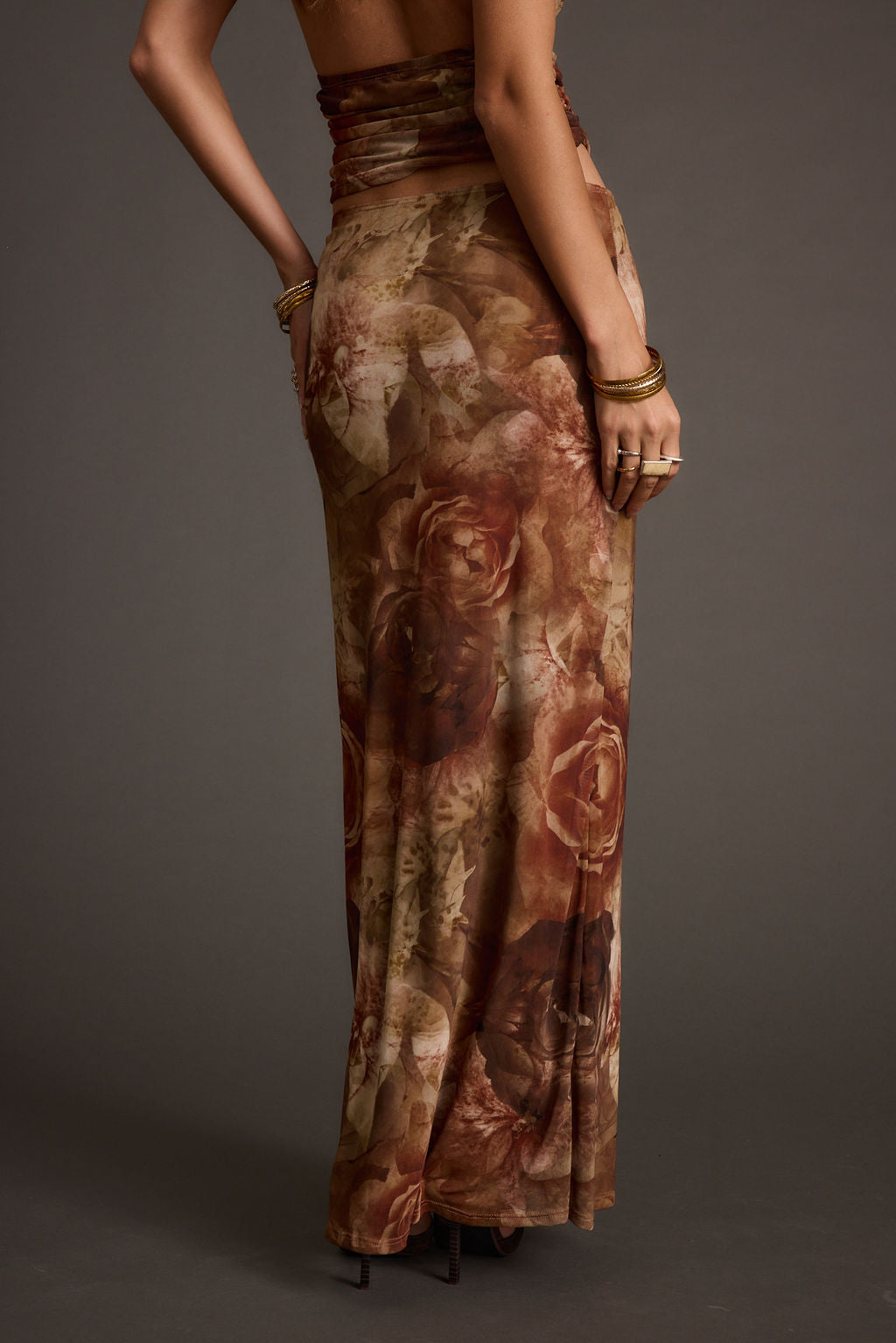 Julia Floral Mesh Maxi Skirt