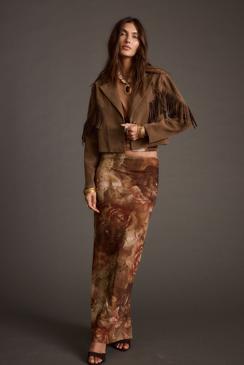 Julia Floral Mesh Maxi Skirt