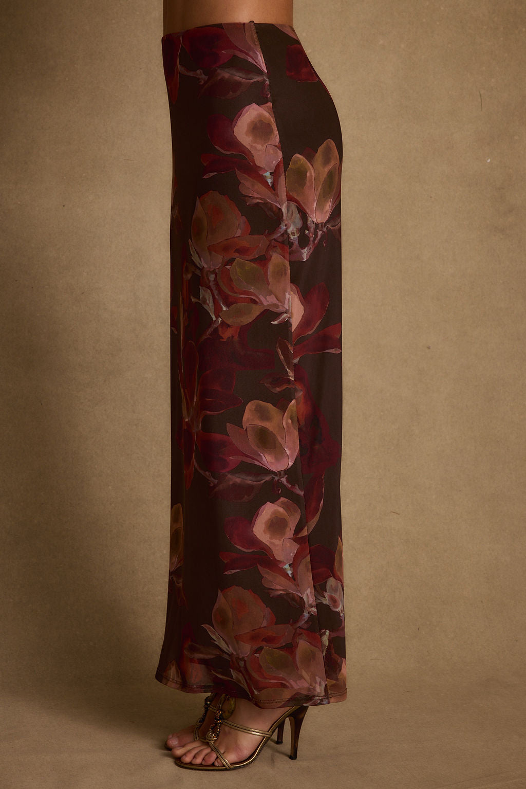 Julia Mulberry Floral Mesh Maxi Skirt