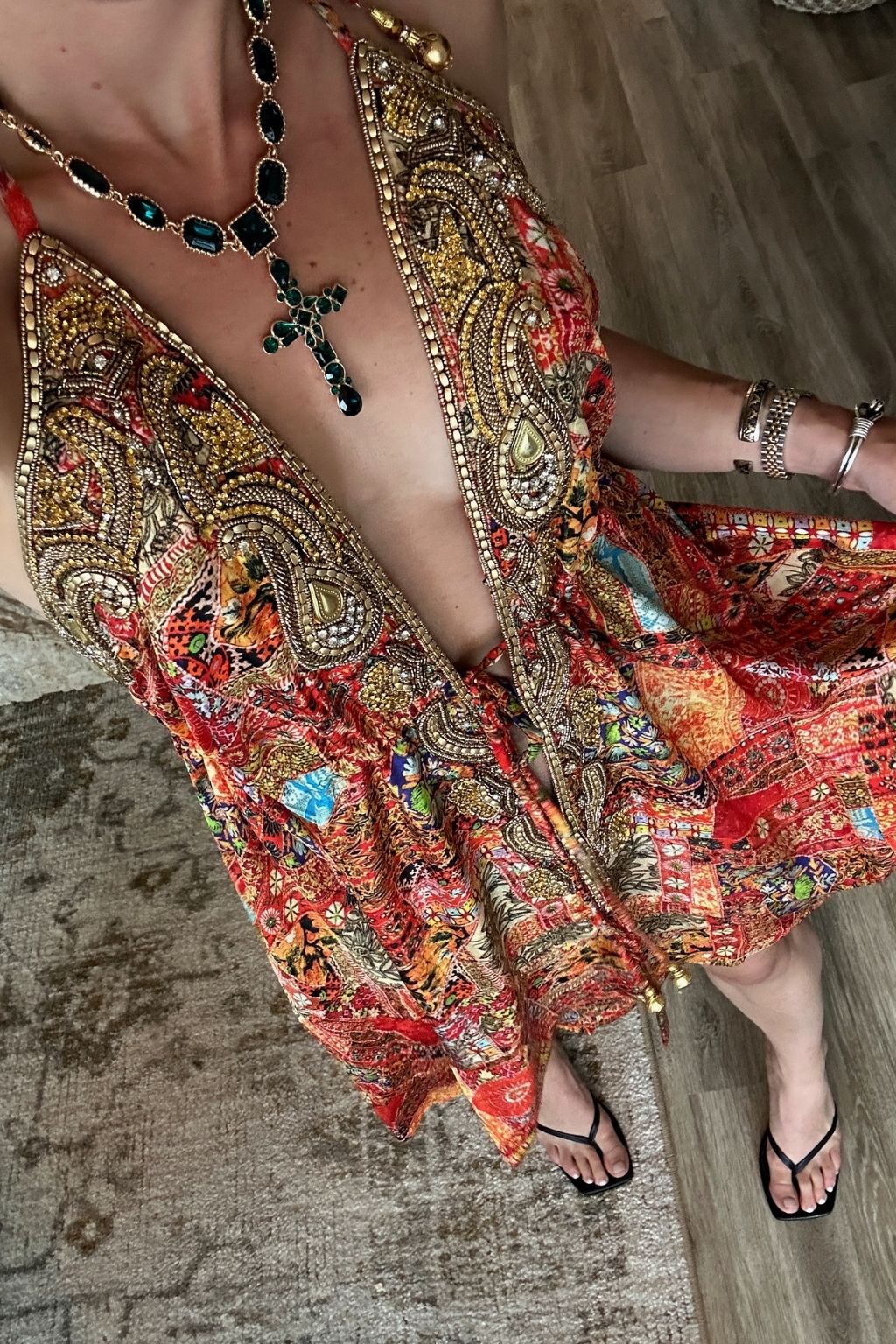 Jasmine Orange Multi Embroidered Coverup