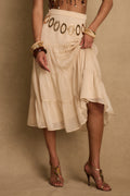 Jolene Beige Tulle Tier Maxi Skirt
