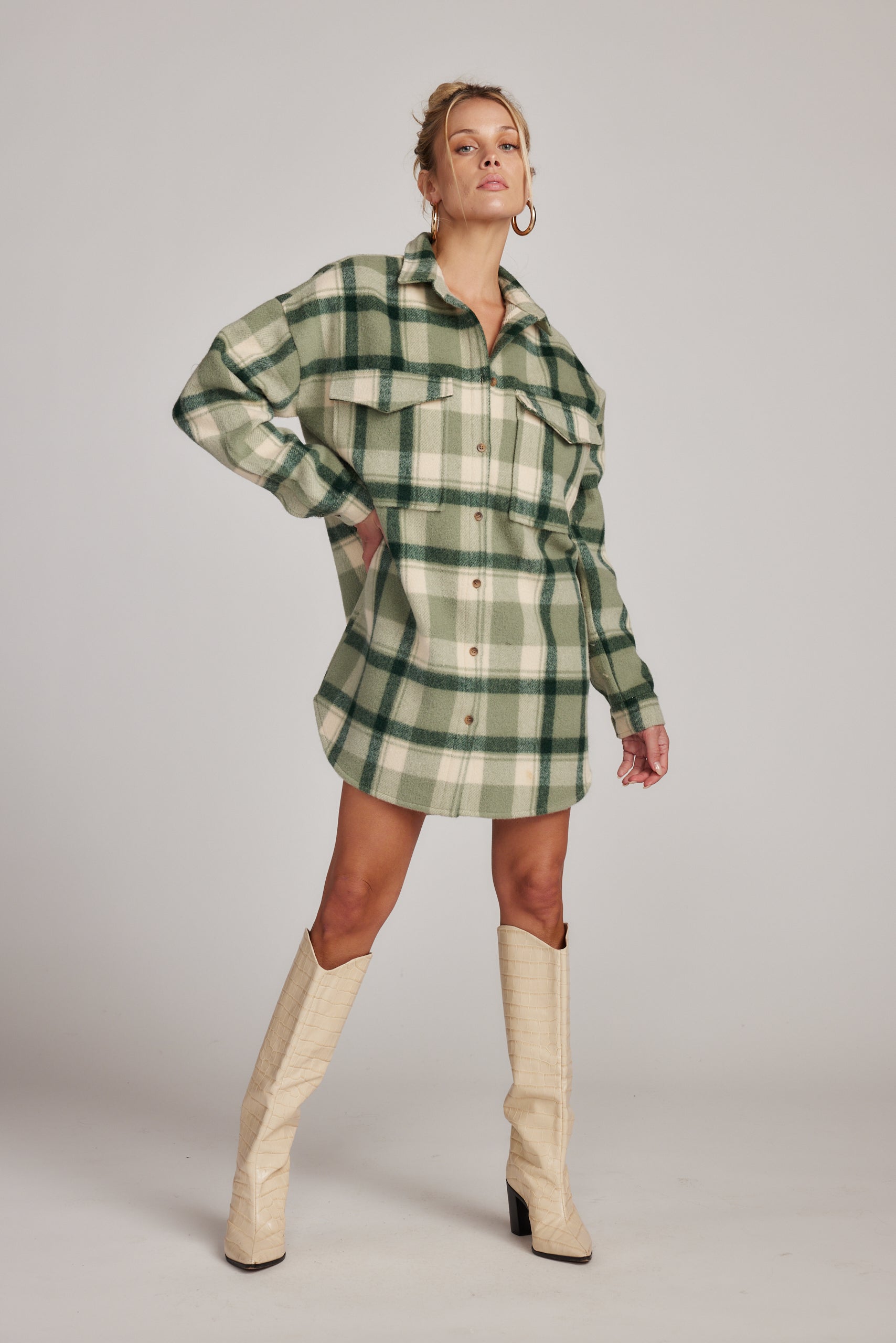 Kellan Emerald Plaid Mini Dress