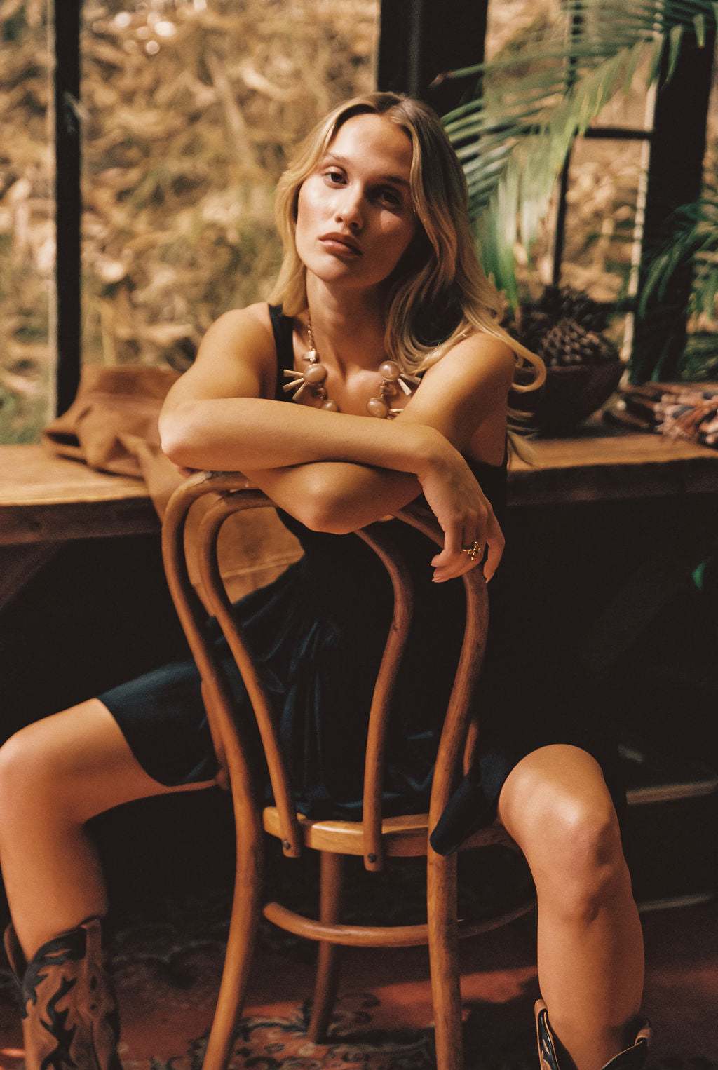 Kit Black Drop Waist Mini Dress