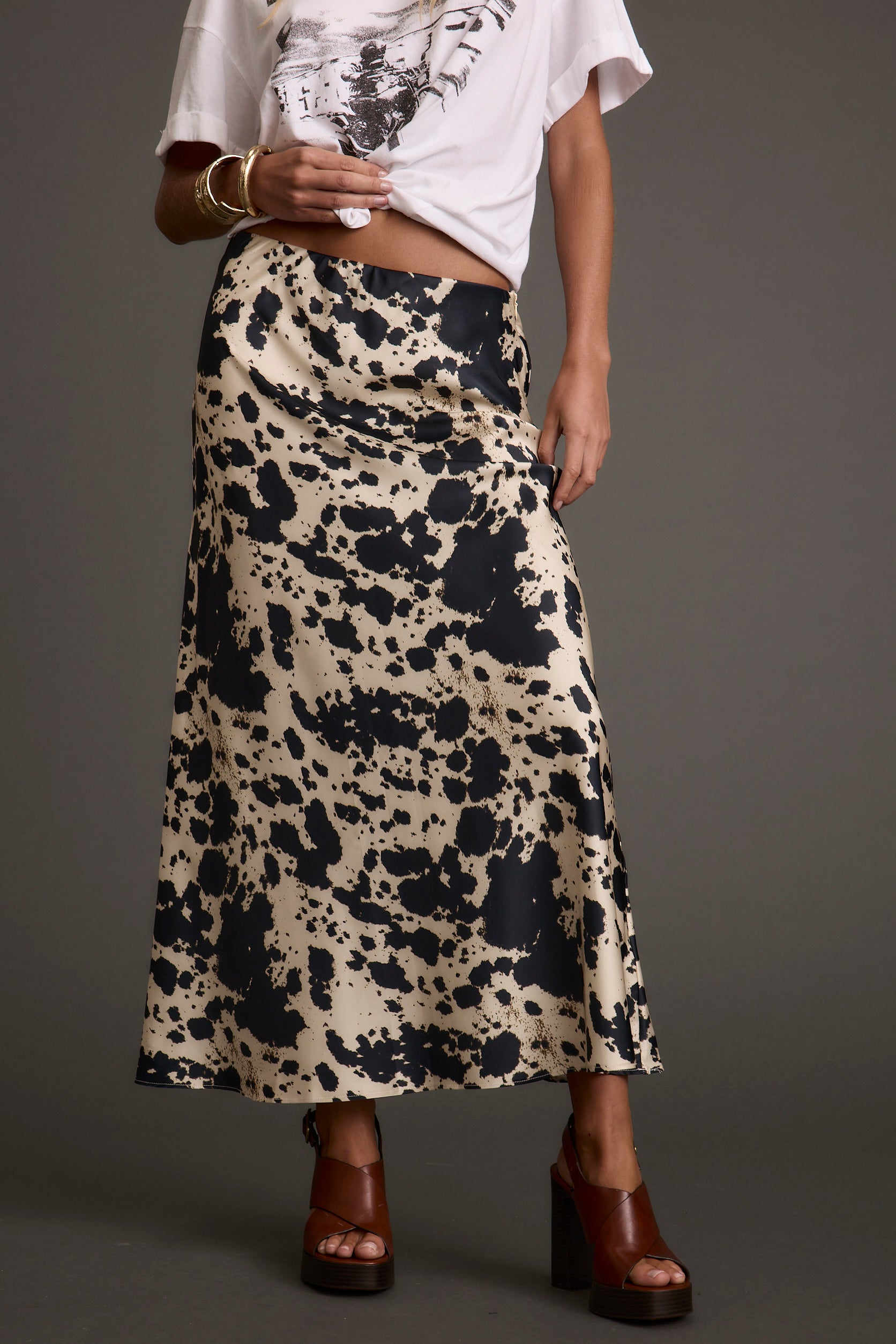 Kacey Cowhide Maxi Skirt