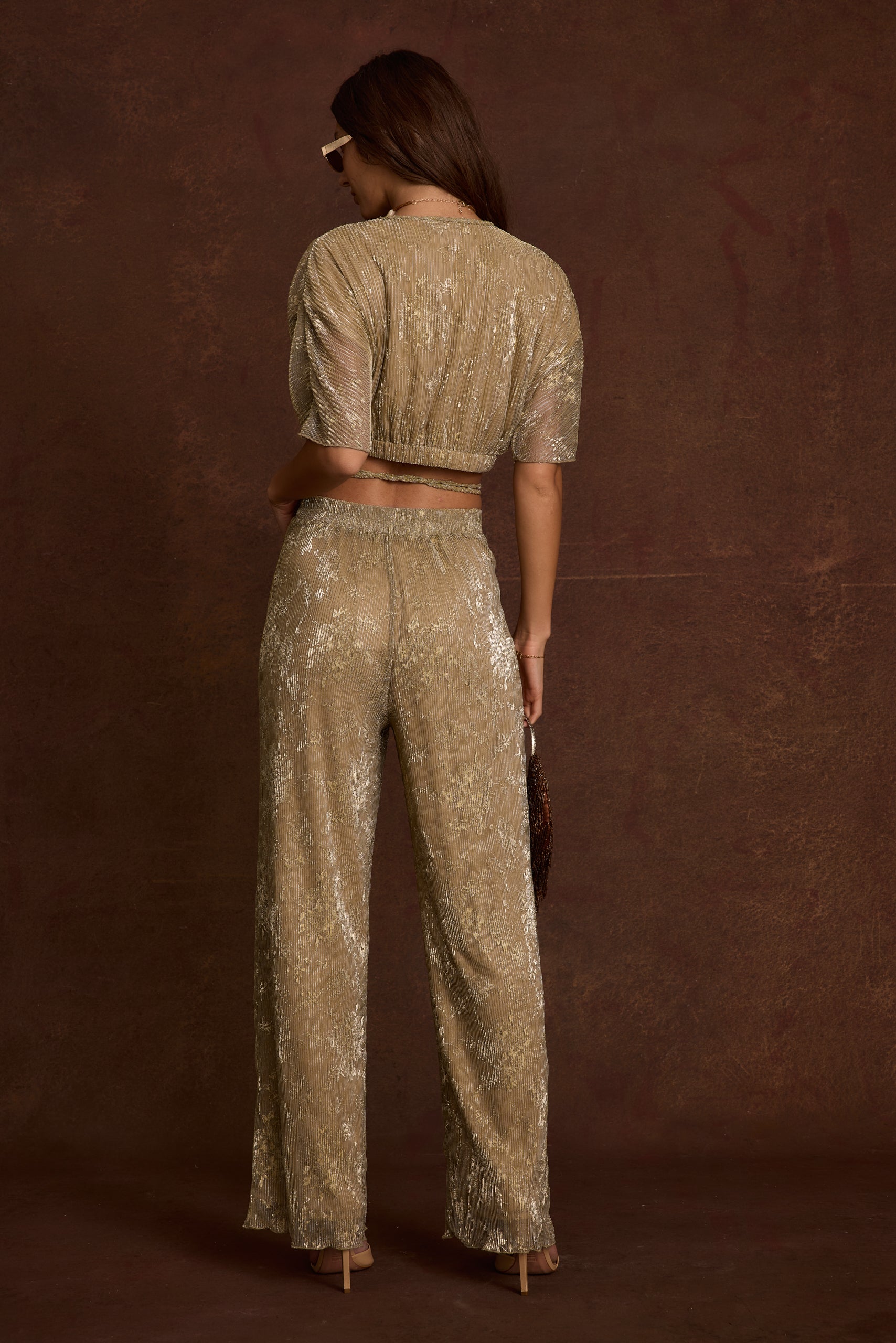 Kaia Gold Metallic Pant