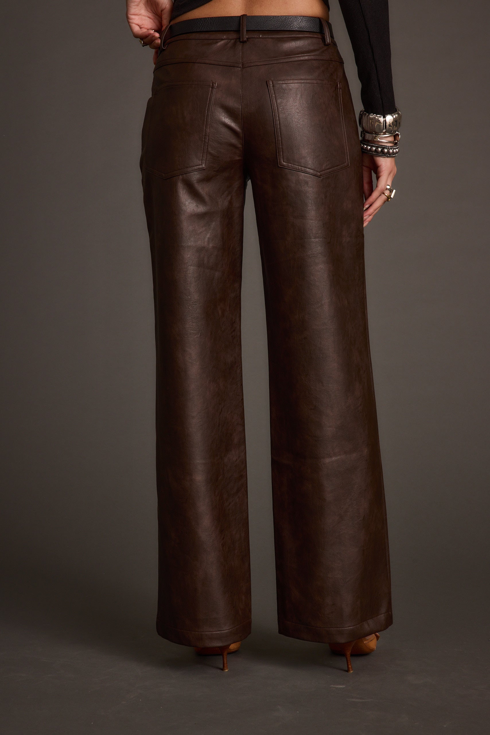 Kennedy Espresso Vegan Leather Pants