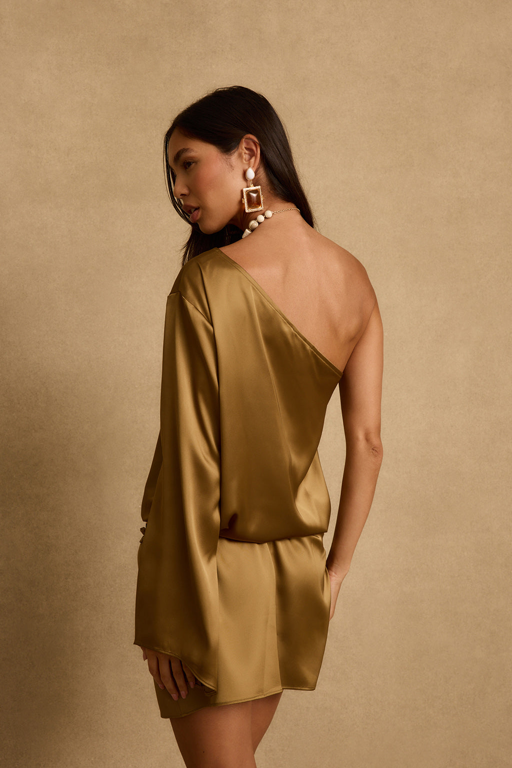 one shoulder shirt dress One Shoulder Ruched Detail T-Shirt Dress In Black | EGO US