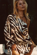 Kiki Zebra One Shoulder Micro Mini Dress