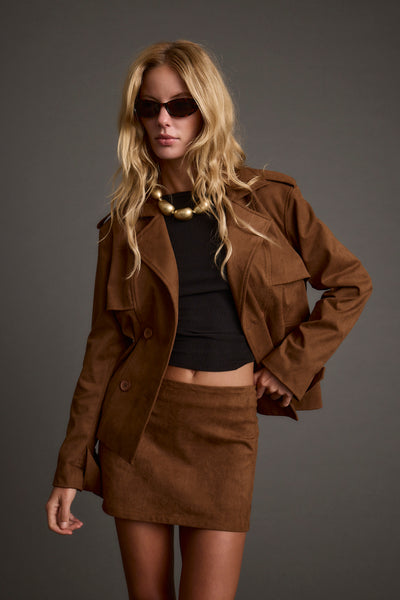 ジャケット・アウター theredthread Ssweat jacket cropped skirt Edikted Nathalie Cropped Faux Fur Jacket | Pacsun
