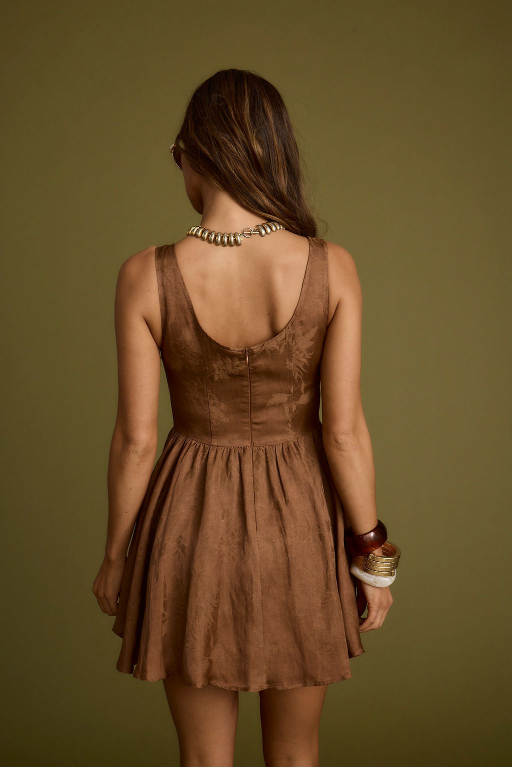 Normandy Printed Crochet Mini Dress